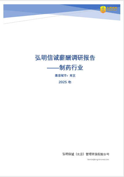 2025年南京制药行业薪酬调研报告